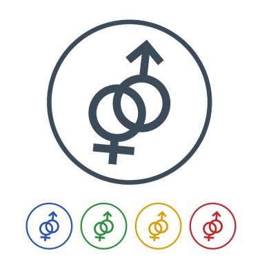 Beyaz arka plan üzerinde izole erkek ve dişi sembolü. vektör çizim simgesi