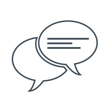 Sohbet simgesi beyaz arka plan üzerinde izole. vektör çizim simgesi