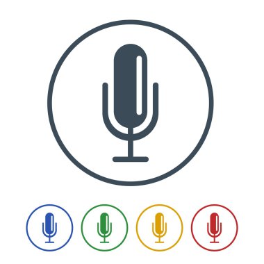 Beyaz arka plan üzerinde izole mikrofon simgesi. vektör çizim simgesi