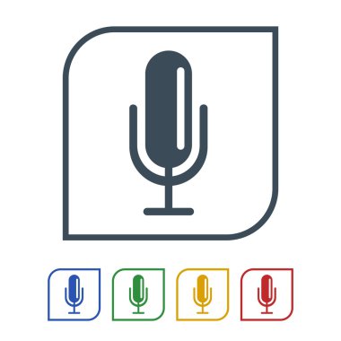 Beyaz arka plan üzerinde izole mikrofon simgesi. vektör çizim simgesi