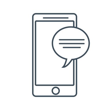 Beyaz arka plan üzerinde izole mobil simgesi. vektör çizim simgesi