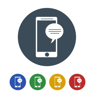 Beyaz arka plan üzerinde izole mobil simgesi. vektör çizim simgesi