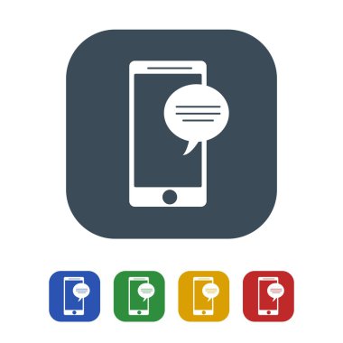 Beyaz arka plan üzerinde izole mobil simgesi. vektör çizim simgesi