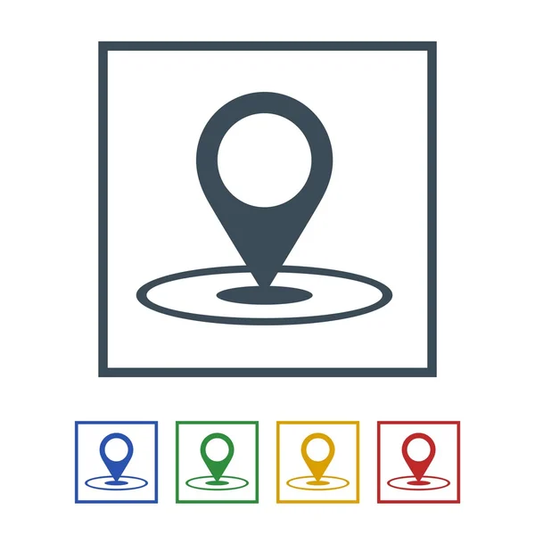 Icono de puntero de mapa aislado sobre fondo blanco. icono de ilustración de vector — Vector de stock