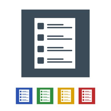 Beyaz arka plan üzerinde izole listesi simgesini dikkat edin. vektör çizim simgesi