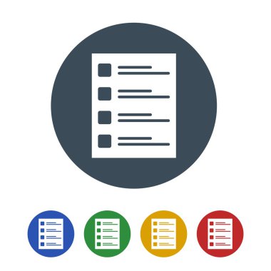 Beyaz arka plan üzerinde izole listesi simgesini dikkat edin. vektör çizim simgesi