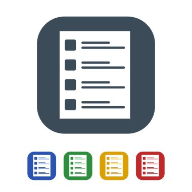 Beyaz arka plan üzerinde izole listesi simgesini dikkat edin. vektör çizim simgesi