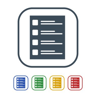 Beyaz arka plan üzerinde izole listesi simgesini dikkat edin. vektör çizim simgesi