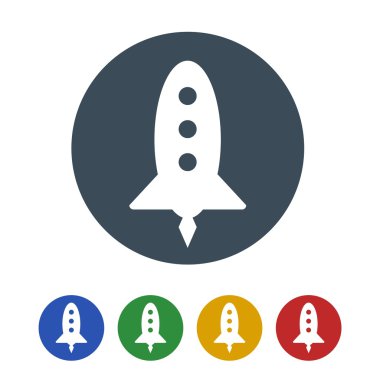 Beyaz arka plan üzerinde izole roket simgesi. vektör çizim simgesi