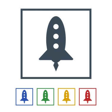 Beyaz arka plan üzerinde izole roket simgesi. vektör çizim simgesi