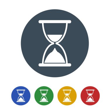 Kum saati simgesi beyaz arka plan üzerinde izole. vektör çizim simgesi