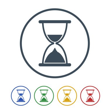 Kum saati simgesi beyaz arka plan üzerinde izole. vektör çizim simgesi