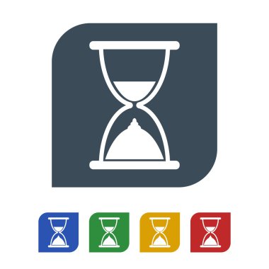 Kum saati simgesi beyaz arka plan üzerinde izole. vektör çizim simgesi