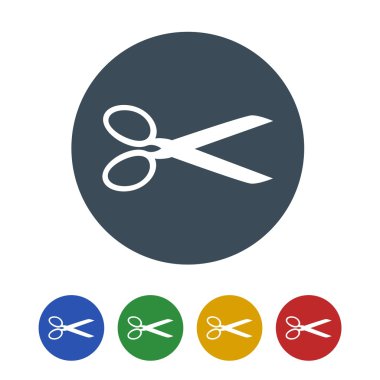 Beyaz arka plan üzerinde izole makas simgesi. vektör çizim simgesi