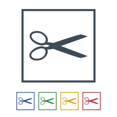 Beyaz arka plan üzerinde izole makas simgesi. vektör çizim simgesi