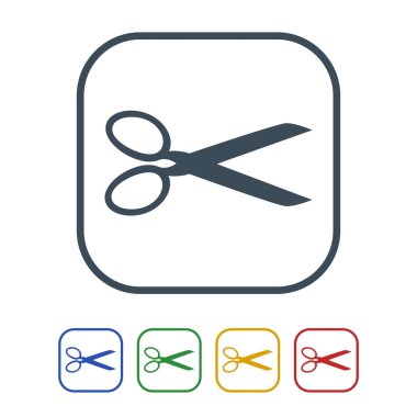 Beyaz arka plan üzerinde izole makas simgesi. vektör çizim simgesi