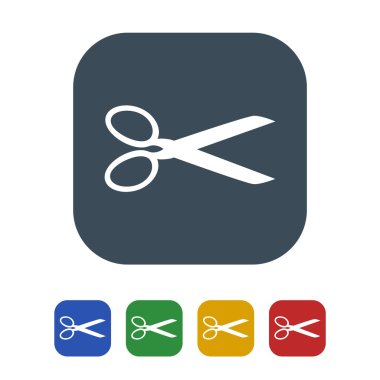 Beyaz arka plan üzerinde izole makas simgesi. vektör çizim simgesi