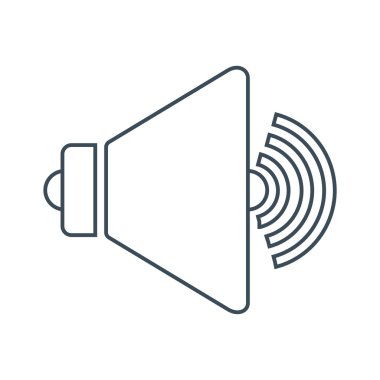 Hoparlör simgesi beyaz arka plan üzerinde izole. vektör çizim simgesi