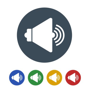 Hoparlör simgesi beyaz arka plan üzerinde izole. vektör çizim simgesi