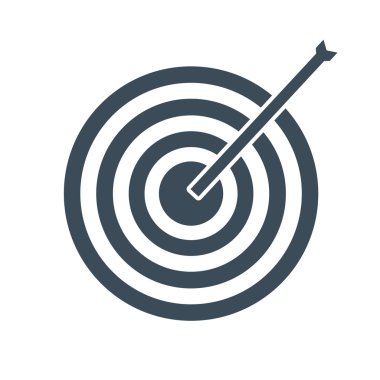 Hedef simgesi beyaz arka plan üzerinde izole. vektör çizim simgesi