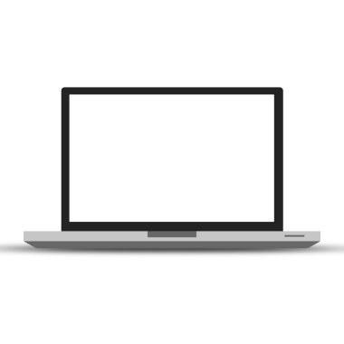 Beyaz arka plan ile dizüstü bilgisayar