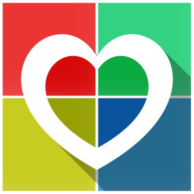 Aşk şekil kutsal kişilerin resmi, modern en az düz tasarım stili.