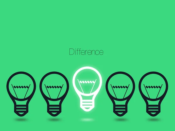 Conceptual ideas with light bulbs on Green Background