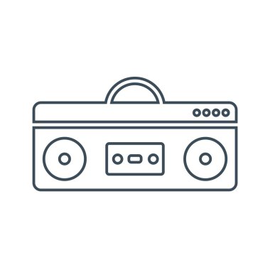 Boom box simgesi izole beyaz Background.vector illüstrasyon simge üzerinde