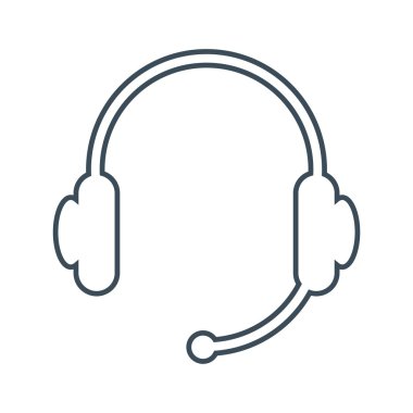 bilgisayar simgesini izole kulaklık beyaz Background.vector illüstrasyon simge üzerinde