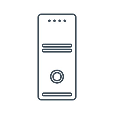 CPU simgesi izole beyaz Background.vector illüstrasyon simge üzerinde