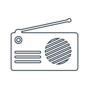 FM radyo beyaz Background.vector illüstrasyon simge simge izole