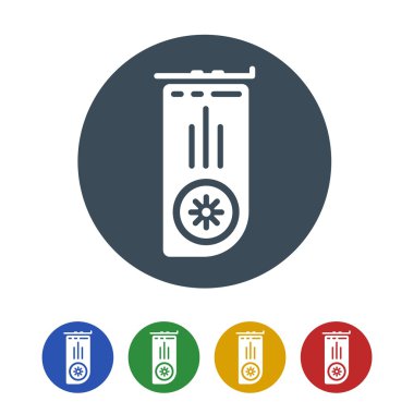 Grafik kartı simgesi izole beyaz Background.vector illüstrasyon simge üzerinde