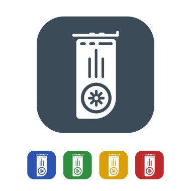 Grafik kartı simgesi izole beyaz Background.vector illüstrasyon simge üzerinde