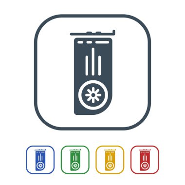 Grafik kartı simgesi izole beyaz Background.vector illüstrasyon simge üzerinde