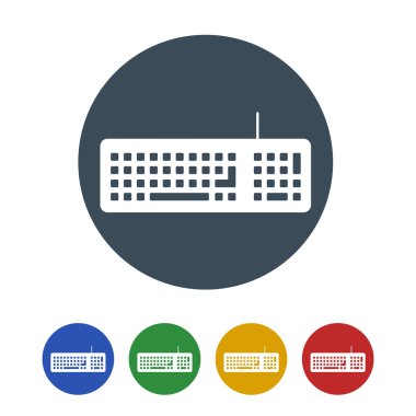 Klavye simgesini izole beyaz Background.vector illüstrasyon simge üzerinde