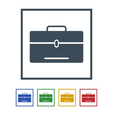 Dizüstü bilgisayar çantası simgesini izole beyaz Background.vector illüstrasyon simge üzerinde