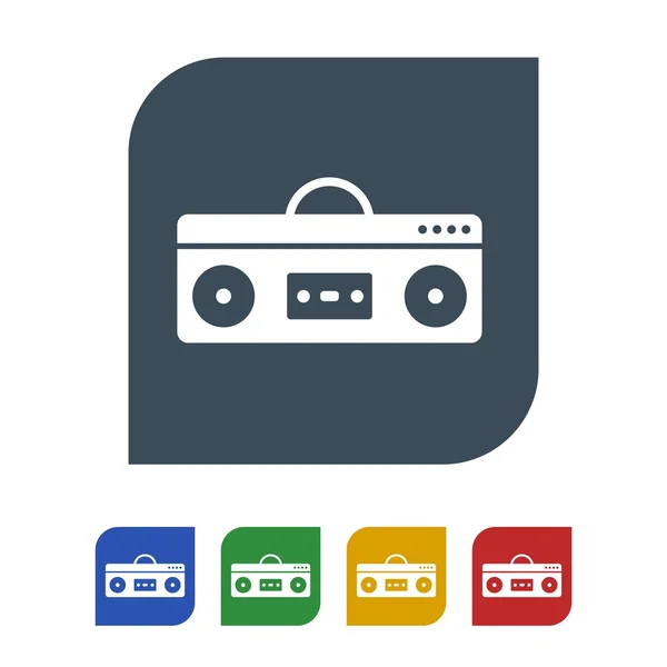 Boom box simgesi izole beyaz Background.vector illüstrasyon simge üzerinde — Stok Vektör