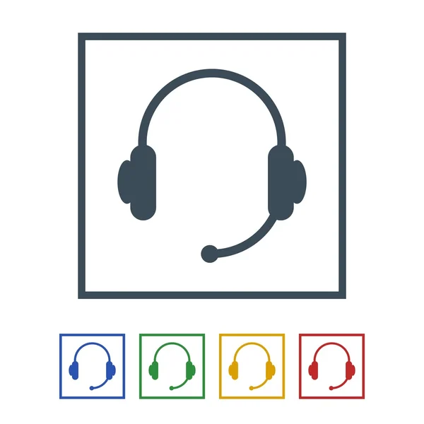 Auriculares para computadora Icono Aislado en White Background.vector icono de la ilustración — Archivo Imágenes Vectoriales