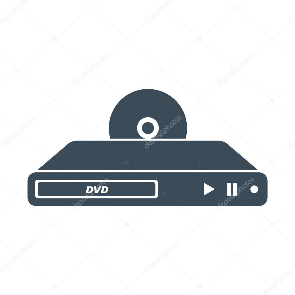Icon dvd player DVD player Icon Isolated on White Background.vector