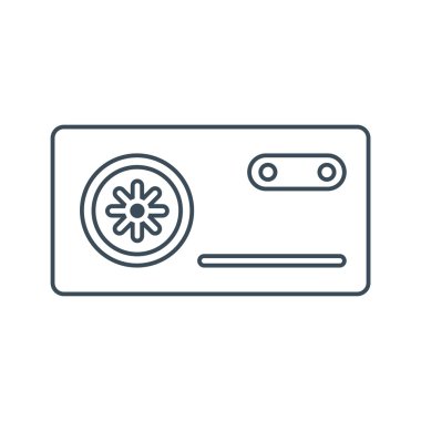 Güç kaynağı biriminde beyaz Background.vector illüstrasyon simge simge izole