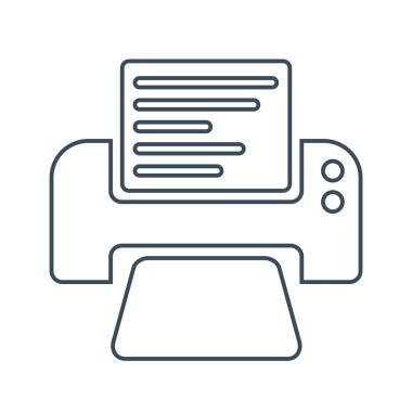 Yazıcı simgesi izole beyaz Background.vector illüstrasyon simge üzerinde