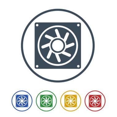 İşlemci beyaz Background.vector illüstrasyon simge simge izole fanlar