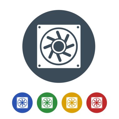 İşlemci beyaz Background.vector illüstrasyon simge simge izole fanlar