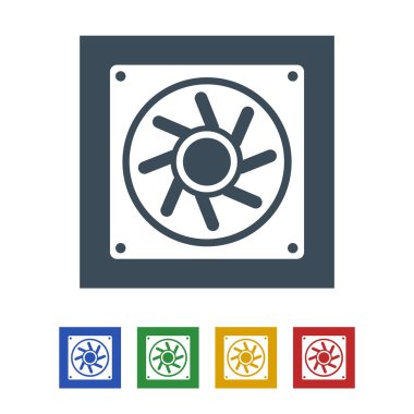 İşlemci beyaz Background.vector illüstrasyon simge simge izole fanlar