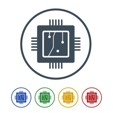 İşlemciler simgesi izole beyaz Background.vector illüstrasyon simge üzerinde