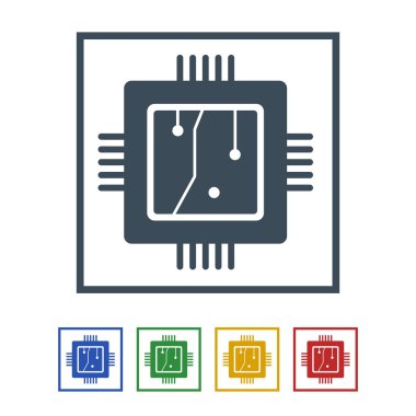 İşlemciler simgesi izole beyaz Background.vector illüstrasyon simge üzerinde