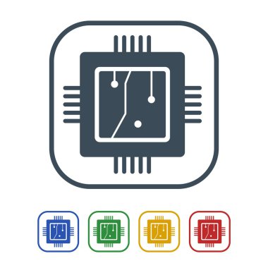İşlemciler simgesi izole beyaz Background.vector illüstrasyon simge üzerinde