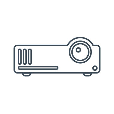 Projektör simgesi izole beyaz Background.vector illüstrasyon simge üzerinde