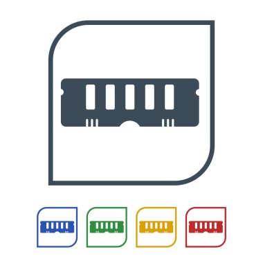 RAM simgesi izole beyaz Background.vector illüstrasyon simge üzerinde