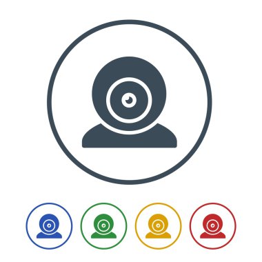 Web kamerası simgesi izole beyaz Background.vector illüstrasyon simge üzerinde